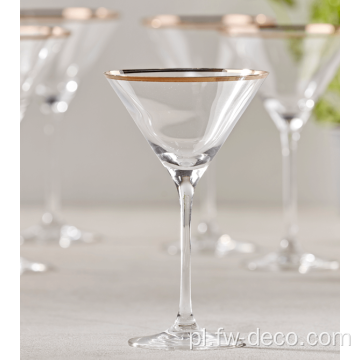 Gorąca sprzedaż Vintage Gold Rim Martini Glass